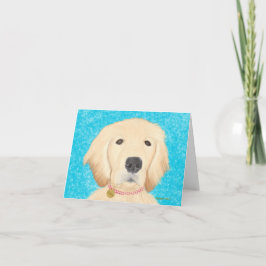 Perro recuperador de oro gracias tarjeta agua azul