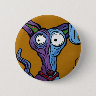Perro redondo del arte pop del botón