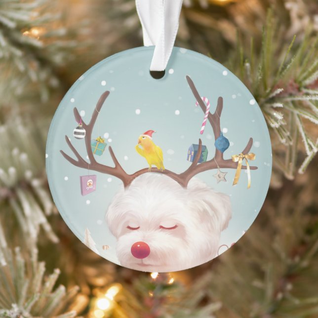 Perro reno con adornos navideños (Árbol)