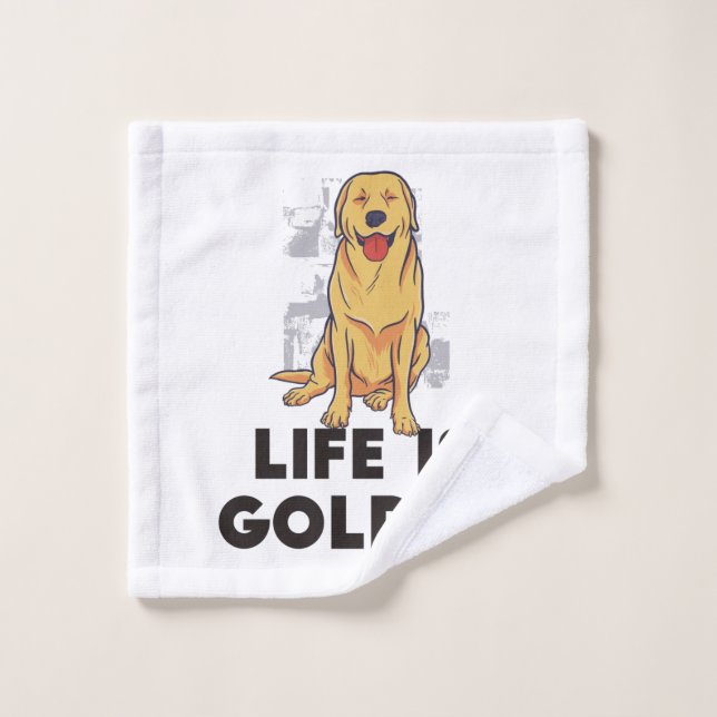 Perro Retriever Dorado - La Vida Es Dorada (Toallita)
