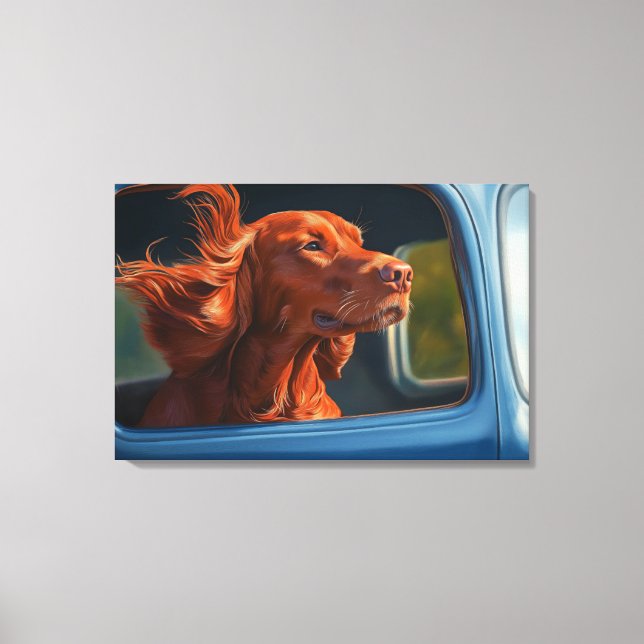 Perro Rojo Disfrutando De La Impresión Del Arte De (Anverso)