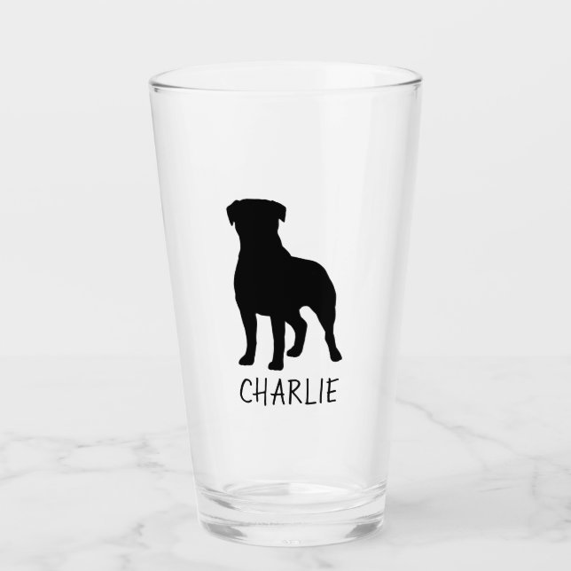 Perro Rottie personalizado silueta de Rottweiler (Anverso)