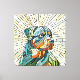 Perro Rottweiler - arte de mosaicos