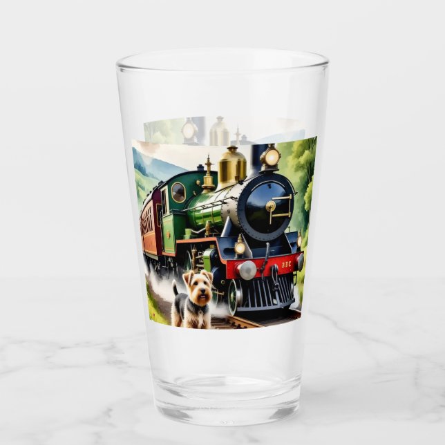 Perro saludando tren de vapor (Anverso)