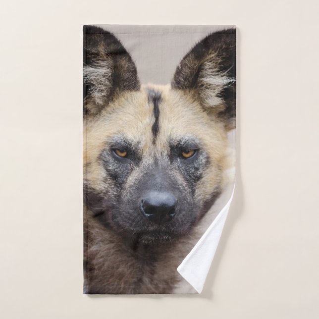Perro salvaje africano en peligro de extinción (Toalla de mano)