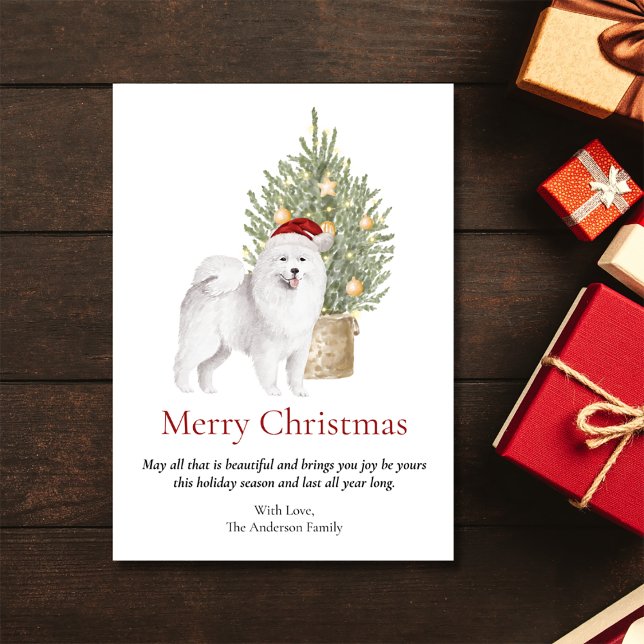 Perro samoyado y Mascota de árbol de Navidad (Subido por el creador)