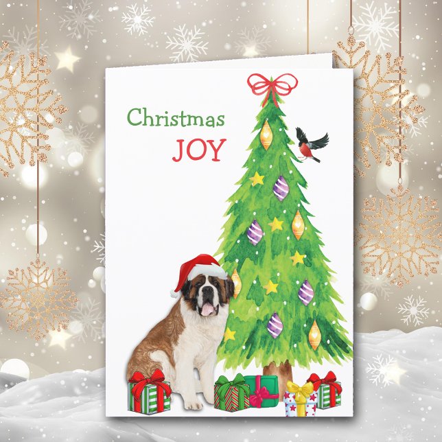 Perro Santa Hat Saint Bernard y árbol de Navidad (Subido por el creador)