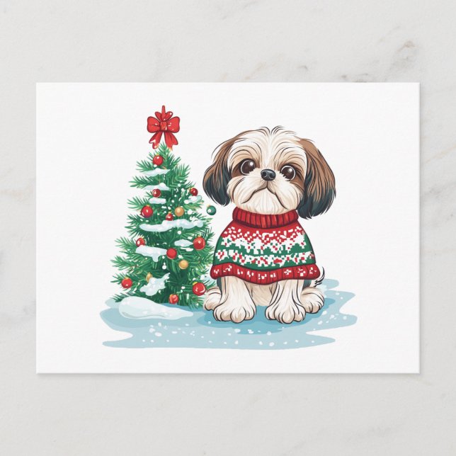 Perro Santa Shih Tzu Navidad (Anverso)