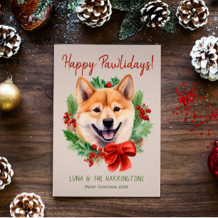 Perro Shiba Inu Navidad Felices Pawlidays Howliday