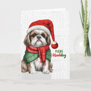 Perro Shih Tzu Divertidas Pulgas Navidog Navidad