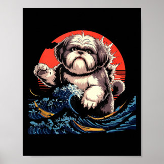 Perro shih tzu perro shihtzu arte japonés shitzhu 