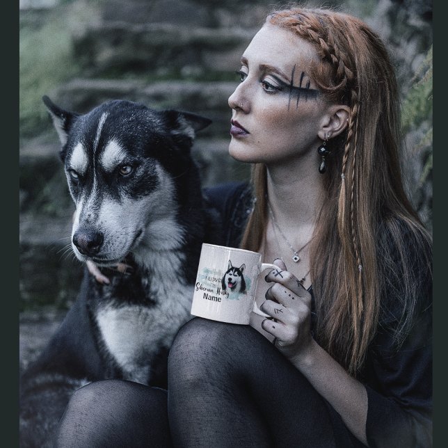 Perro Siberian Husky Mascota Café Mug, Copa (husky dog pet coffee mug)