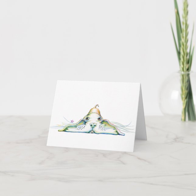 Perro sonriente - tarjeta de nota - 5,6" x 4" (Anverso)