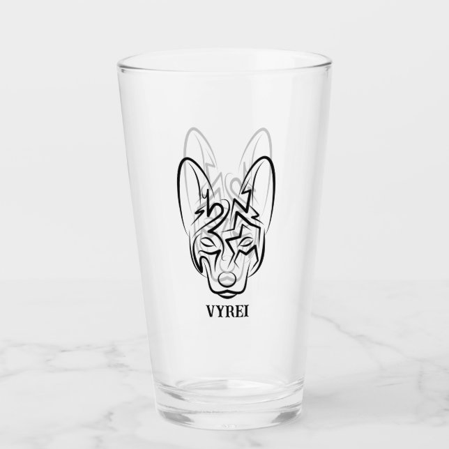 Perro tribal blanco y negro (Anverso)