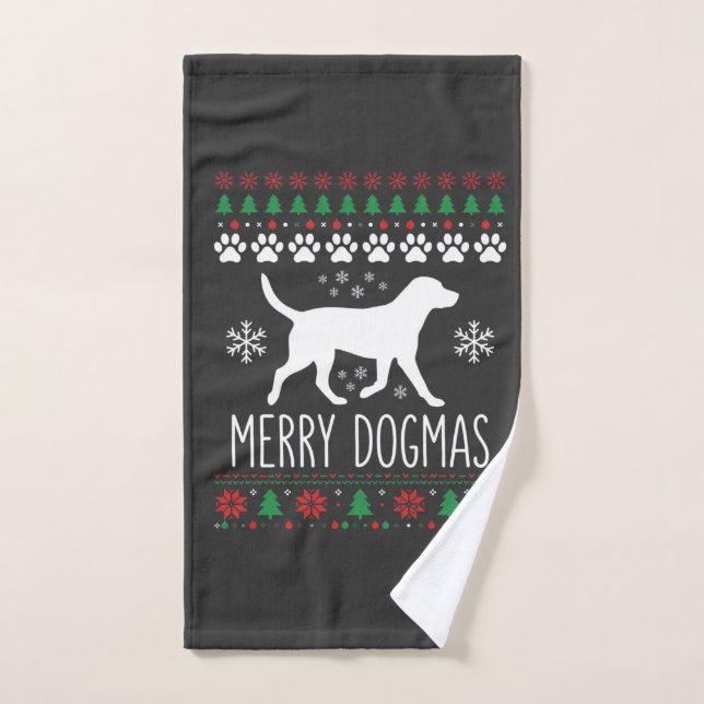 Perro Vector de Navidad de Dogmas Alegres (Toalla de mano)