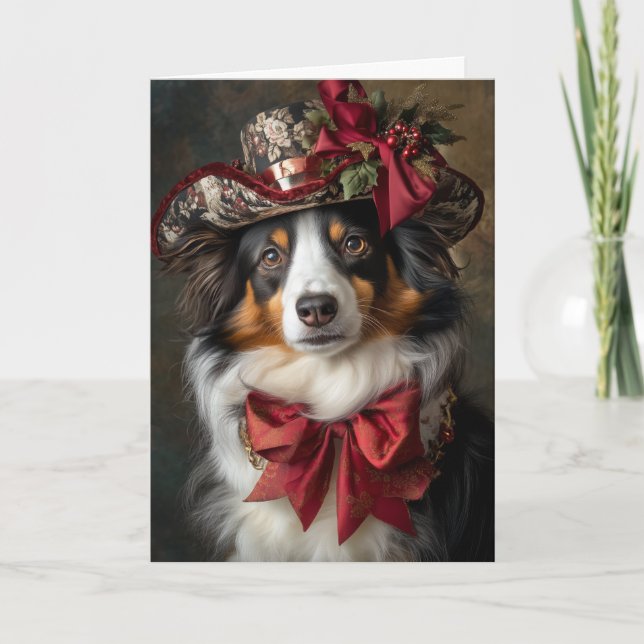 Perro Victoriano de Navidad Pastor Australiano (Anverso)