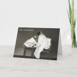 Perro vintage de Navidad - Escribiendo para Santa 