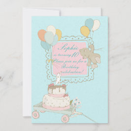 Perro volador y pájaros - Invitación al cumpleaños