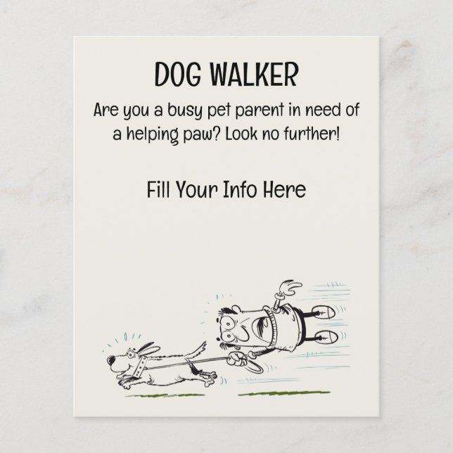 Perro Walker divertido y atractivo volante persona (Frente)