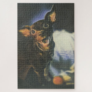 Perro y su rompecabezas de juguete