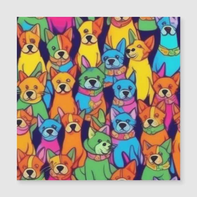 Perros alegres y coloridos, perros felices (Anverso)