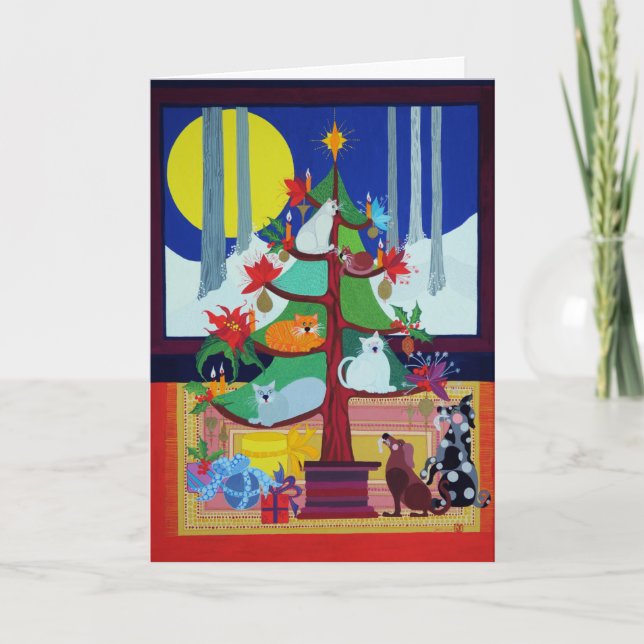 Perros bajo el árbol de Navidad (Anverso)