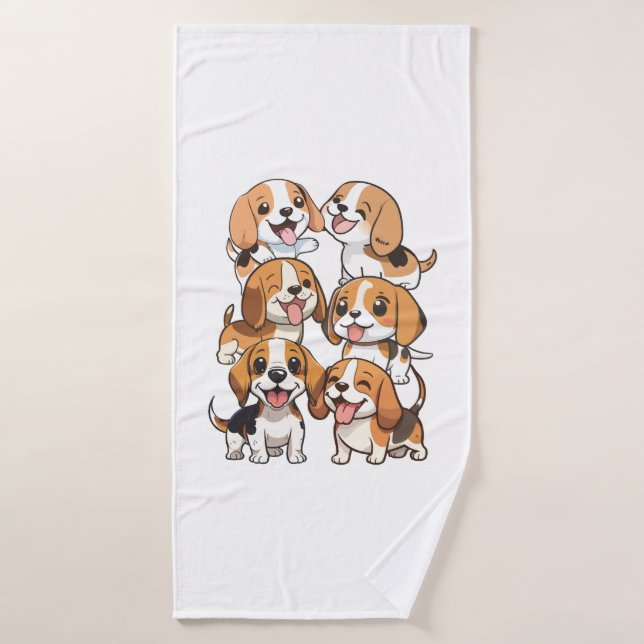 perros beagles adorables (Toalla de baño)