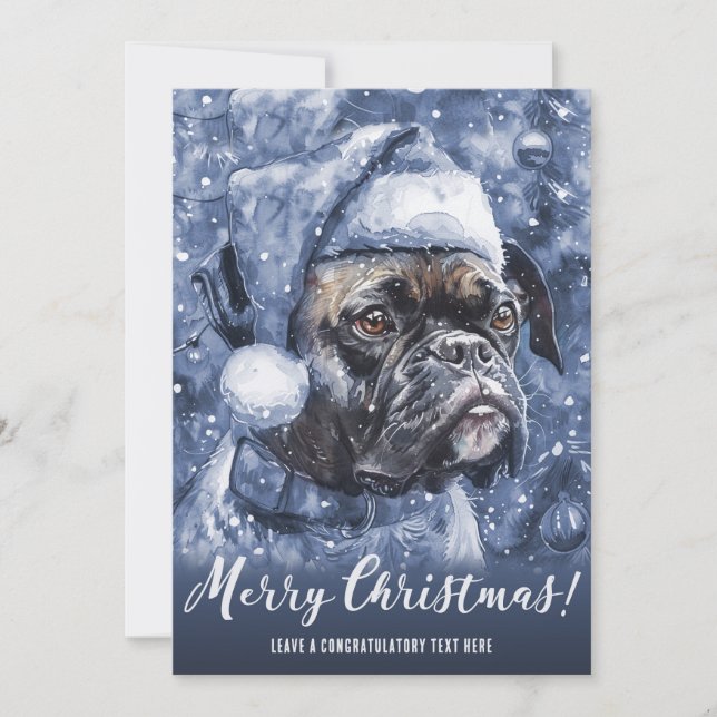 Perros Boxer Azules de Navidad (Anverso)