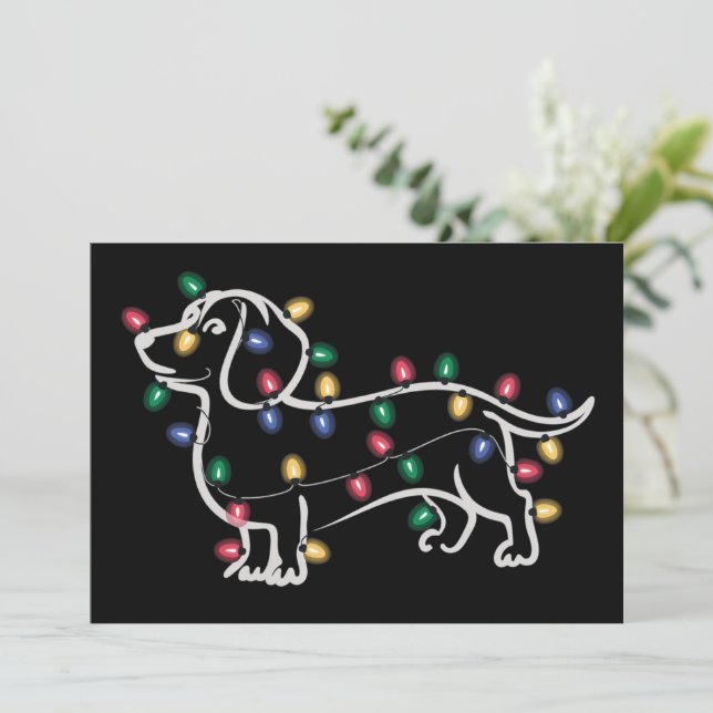 Perros Dachshund Árbol Navidad Xmas Mascota Perro  (Anverso de pie)