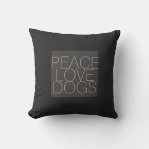 Perros de amor de paz cita almohada de gris