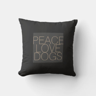 Perros de amor de paz cita almohada de gris