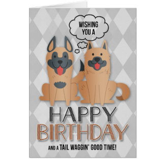 Perros de caricatura aburridos de cumpleaños de Pe