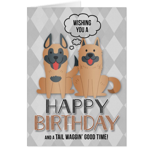 Perros de caricatura aburridos de cumpleaños de Pe (Frente)