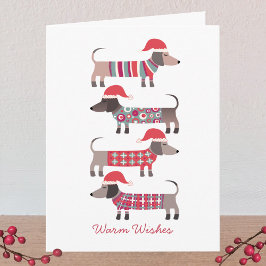 Perros de Dachshund en Navidades de Santa Hats