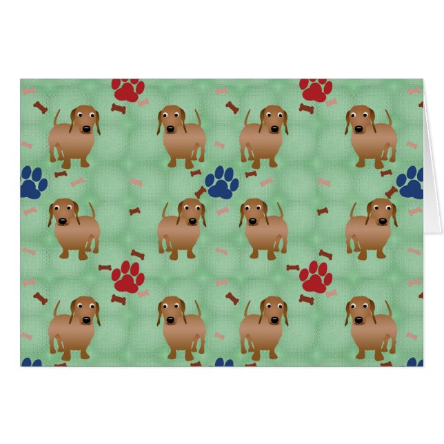 Perros de dibujos animados - Dachsund Red Tiled v1 (Anverso (Horizontal))