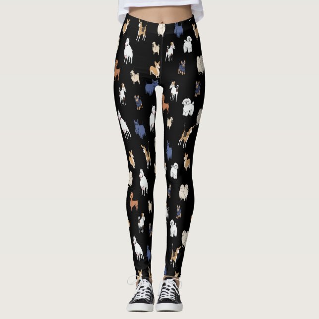 Perros de dibujos animados Leggings (Anverso)