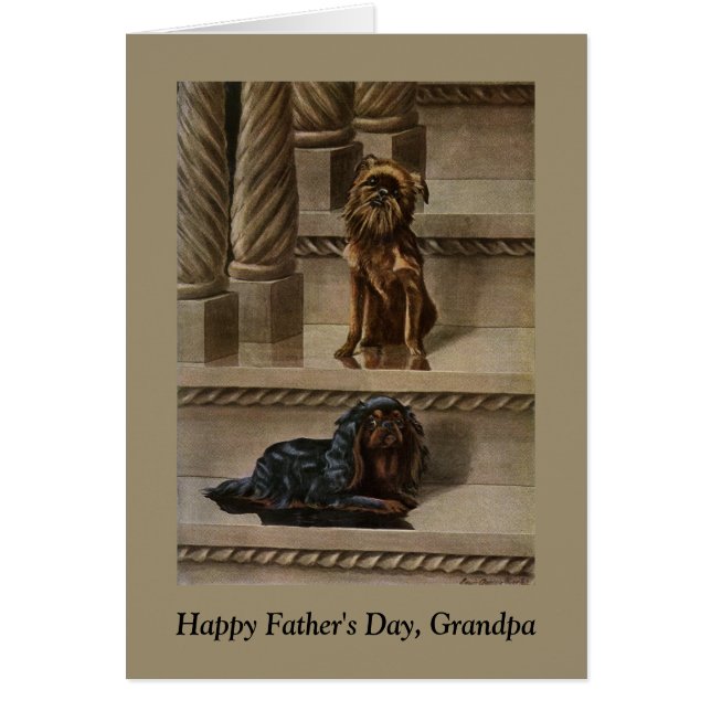 Perros de época sentados en el día de un padre en  (Frente)