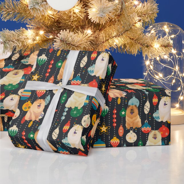 Perros de la vaca roja y crema envolviendo papel (Vacaciones)