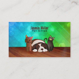 Perros de mascotas y tarjetas de visita del gato