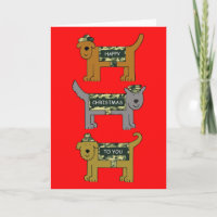 Perros de Navidad felices para militares con ropa
