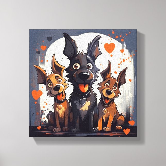 Perros de San Valentín de Dibujos Animados Arte 2 (Anverso)