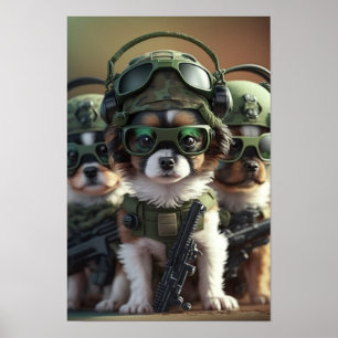 Perros del ejército de arte poster