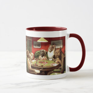Perros divertidos que juegan las tazas de la taza