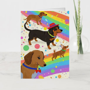 Perros divertidos y lindos con arcoíris 