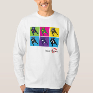 Perros en bloques de color en una camiseta de colo