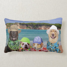 Perros en la almohada de la playa