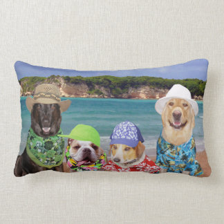 Perros en la almohada de la playa