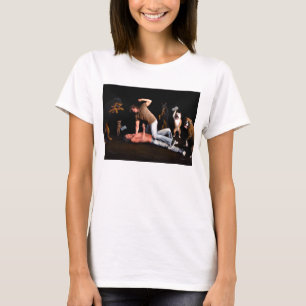 Perros en la camisa de las señoras de Manfight