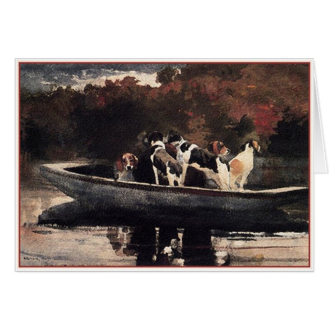 Perros en un bote de Winslow Homer (Anverso (Horizontal))