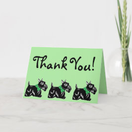 Perros escoceses con tarjeta Bows Green Gracias